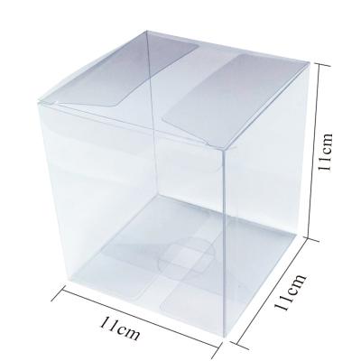 China Recycled Materials 11cm Cube Gift Box Plastic Transparent Wedding Party Decoration Cake Packaging Food Pet Clear Pvc Packaging Box PET Plastic Boxe for sale