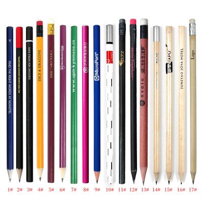 China Wholesale Promotional Pencil Back To Cheap Custom Wood HB 2B 2H Inch HB 2B 2H Gift School Gift School Price Triangle Hexagonal Round Pencil With Eraser for sale