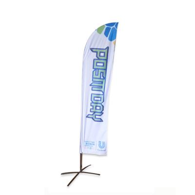 China Wholesale Custom Polyester Agriculture Rectangle Advertising Base Telescopic Pole Water Injection Flags for sale