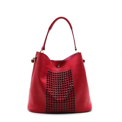 China High Quality Designer Leather Handbag Tote Bag Fashion Studded Organic Wholesale for sale