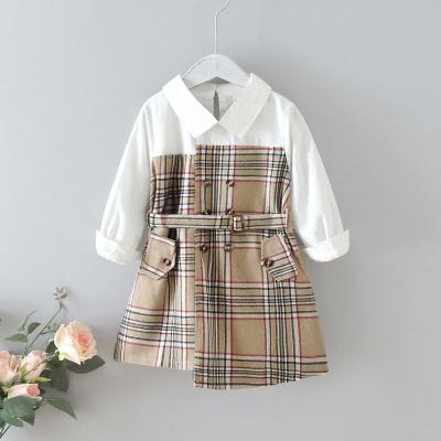 China Fashion Washable Baby Dresses Plaid Skirt Long Sleeve Baby Dress 3 Years Old for sale