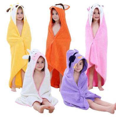 China Autumn Beach Cartoon Hooded Kids Towel Child Cotton Baby Bath Towel Cute Animal Child Safe Towel Towel for sale