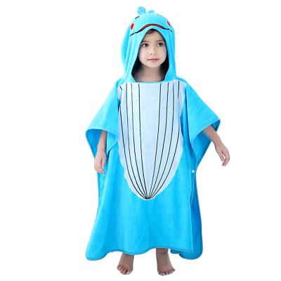 China Child Safe Animal Bath Towel for Baby Autumn Whale Baby Pool Hooded Kids Bathrobe 100% Cotton Baby Beach Towel for sale