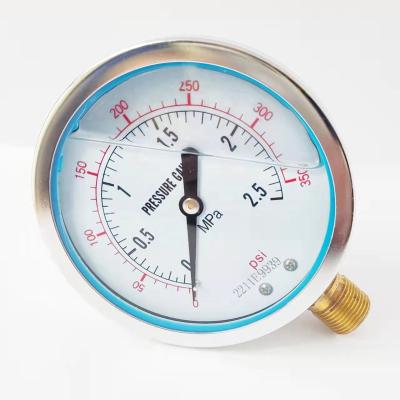 China Iron-clad Oil Filled Case Air Vacuum Pressure Gauge Oil Pressure Gauge Gauge for sale