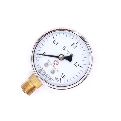 China Iron Case Copper Connector Copper Movement Pressure Gauge, Water Pressure Gauge, Air Pressure Gauge Y60 Series for sale