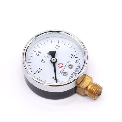 China Iron Case Copper Connector Copper Movement Pressure Gauge, Water Pressure Gauge, Air Pressure Gauge Y60 Series for sale