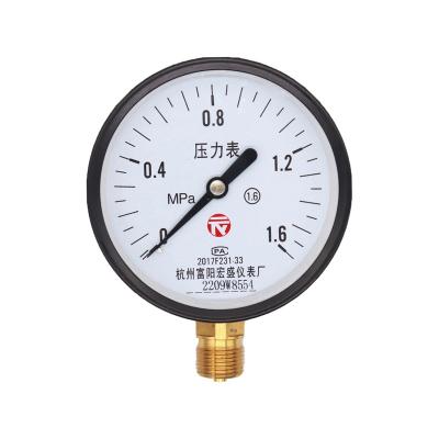 China Iron Case Copper Connector Copper Movement Pressure Gauge, Water Pressure Gauge, Air Pressure Gauge Y100 Series for sale