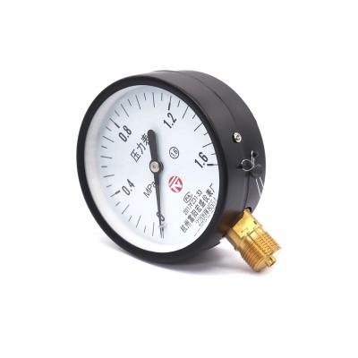 China Iron Case Copper Connector Copper Movement Pressure Gauge, Water Pressure Gauge, Air Pressure Gauge Y100 Series for sale