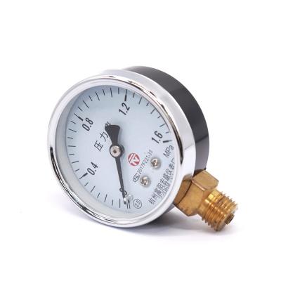 China Iron Case Copper Connector Copper Movement Pressure Gauge, Water Pressure Gauge Air Pressure Gauge Y60 Series for sale