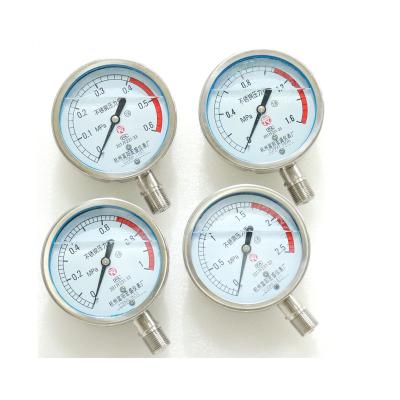 China Industrial Stainless Steel Custom All Stainless Steel Shock Proof Glycerin Pressure Gauge 100mm for sale