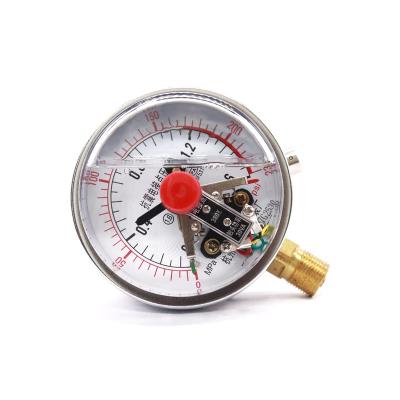 China Electric Iron Case Shock Proof Glycerin Magnetic Aid Contact Pressure Gauge Pressure Controller YNXC100 for sale