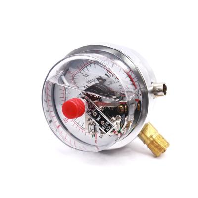 China Electric Iron Case Shock Proof Glycerin Magnetic Aid Contact Pressure Gauge Pressure Controller YNXC100 for sale