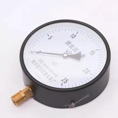 China Iron Case Copper Connector Copper Motion Capsule Pressure Gauge Bellows Micro Pressure Gauge Pressure Gauge YE150 for sale