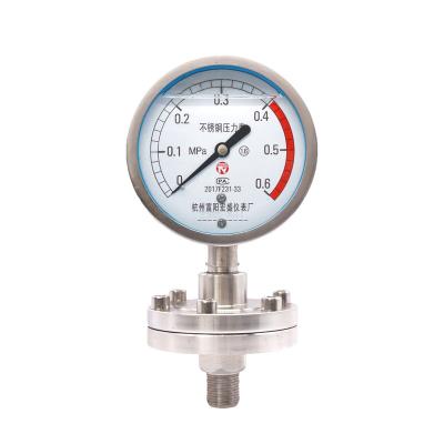 China Stainless Steel Stainless Steel Vibration Resistant Diaphragm Pressure Gauge With Threaded Connection for sale