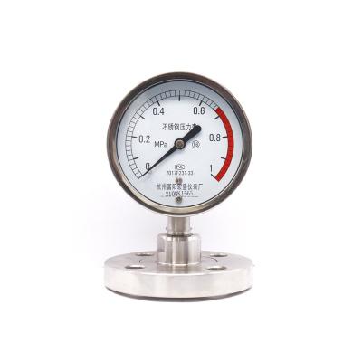 China Stainless Steel Vibration Resistant Diaphragm Pressure Gauge Stainless Steel With Flange Connection for sale