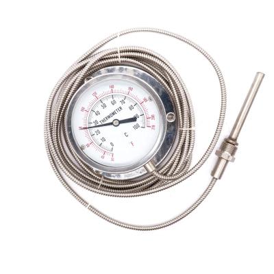 China Anti-Corrosion Stainless Steel Pressure Thermometer Industrial Thermometer Capillary Pressure Therm for sale