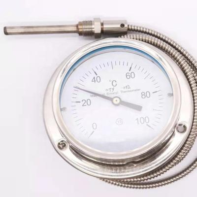 China Industrial Therm Stainless Steel Pressure Thermometer Anticorrosive Capillary Pressure Gauge for sale