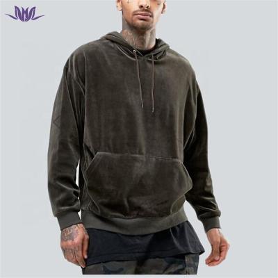 China OEM Men's Hoodies Velvet Light Brown Fashion Anti-Shrink Anti-Wrinkle Men's Pullover 100% Cotton Oversized Sweatshirts for sale