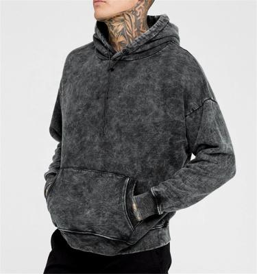 China 2021 Breathable Streetwear Hot Sale Winter Private Label Deep Fit Acid Wash Embroidery Hoodies For Men for sale