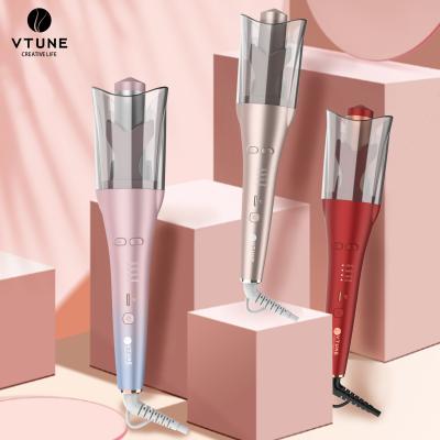 China 2021 New Design Aluminum Coating Ionic Automatic Hair Curler Curling Iron Automatic Rotation for sale