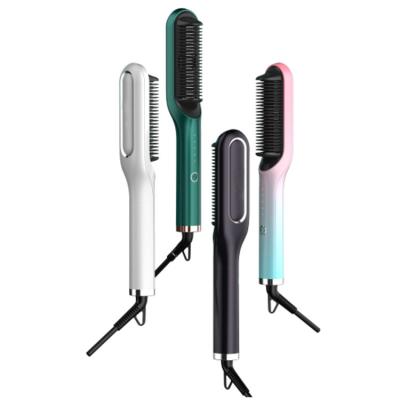 China Hotel Hair Straightener Ceramic Smoothing Smooth Comb Sweep Passionate Electric Hair Straightener Brush for sale