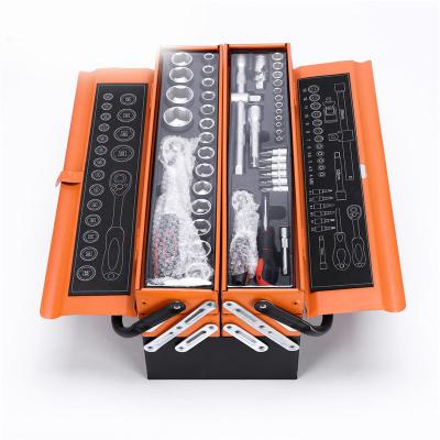 China Easy Carry 85PCS Tool Kit Iron Box With Drawers 72 3 Teeth Release Key Auto Mechanic Tool Kit For Repair Shop Garage for sale