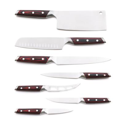 China Sustainable High Quality Stainless Steel Kitchen Knife Set With Pakka Wood Handle Chef Knife for sale