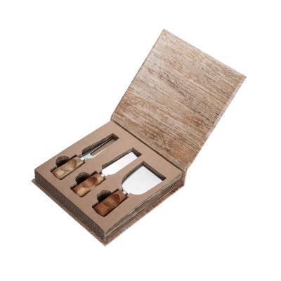 China Sustainable Wholesale Custom Cheese Knife Promotion Stainless Steel Cheese Knife Set With Wooden Handle for sale