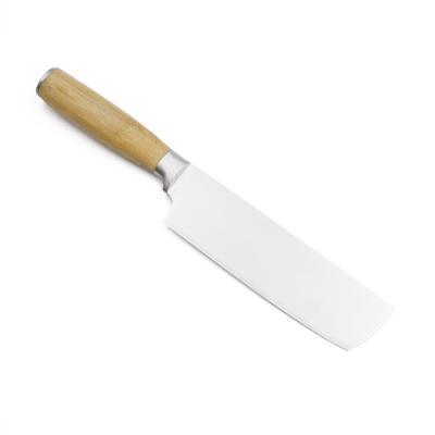 China Viable Bamboo Handle 7 Inch Usuba Chef Knife High Quality Stainless Steel Kitchen Knife for sale