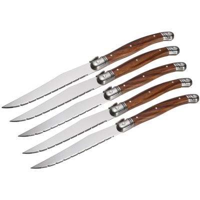 China Sustainable Innovative Table Option Resin Grain ABS Wood Handle Competitive Knife 23 Cm for sale