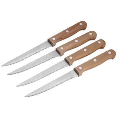 China Sustainable Kitchen Stainless Steel Steak Knife Set With Wooden Handle for sale