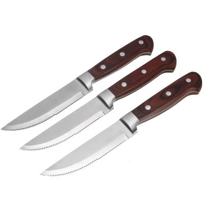 China Best quality viable 5 inch stainless steel steak knife with wooden handle for sale