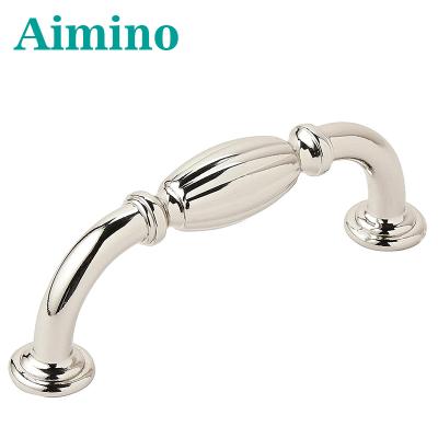 China AIMINO Blythe Pull Polished Nickel Wine Traditional Cabinet Handle Bar Glass Steel Door Handle for sale