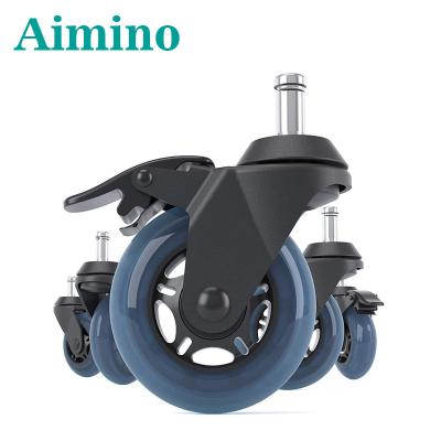 China Aimino Modern Office Chair Caster Wheels Protect Your Floor Quiet Rolling Over Cables Boss Chair Wheels With Brakes for sale