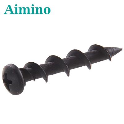 China Pan Wood Screw Black Phosphate Coated Stainless Truss Flat Head Quick Drywall Self Tapping Screws for sale