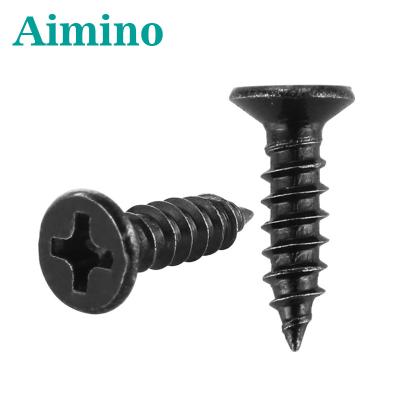 China Matte Black Flat Screw Head Phillips Wood Screw S/S Plating Black Stainless Steel for sale