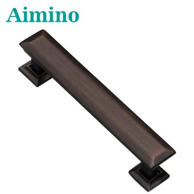 China AIMINO Modern Square Handles Brushed Satin Nickel Cabinet Pulls Sideboard Hardware For Cupboard Drawer Handles Dresser Pulls for sale