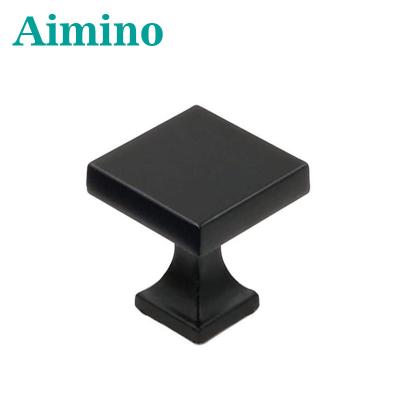 China AIMINO Modern Square Cabinet Knob Folding Window Handle Black Square Drawer Knob Shenzhen Hardware for sale