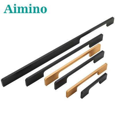 China Gloden Aluminum Alloy Black Modern Cabinet Handle Set And Drawer Interior Furniture Pulls Kitchen Knob Handles for sale