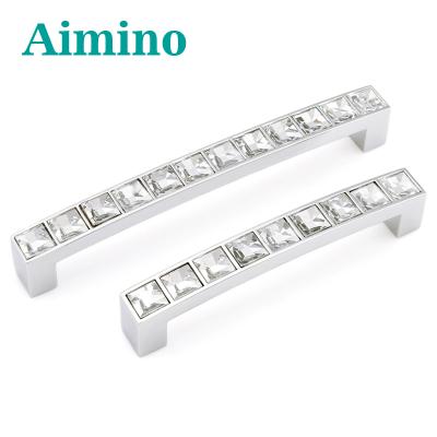 China AIMINO Modern Crystal Handles Acrylic For Dresser Drawer Knobs Handles Pulls Cupboard Handle Diamonds for sale