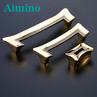 China AIMINO Modern Drawer Pulls and Knobs Handles Modern Cabinet Knobs Crystal Handle Knob Diamond Furniture Handles for sale