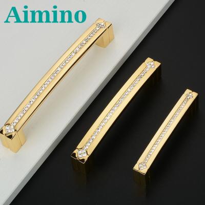 China AIMINO Cabinet Pull Handles and Modern Brass Knobs Diamond Crystal Knobs Handles for Furniture Wardrobe Closet Furniture for sale