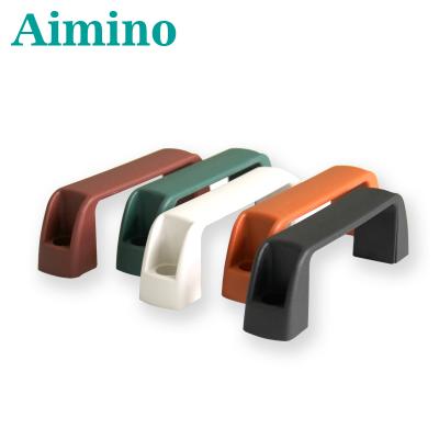 China AIMINO Modern U Shaped Square Industrial Plastic Nylon ABS Hole Spacer Black and White Multicolor Door and Window Handles for sale