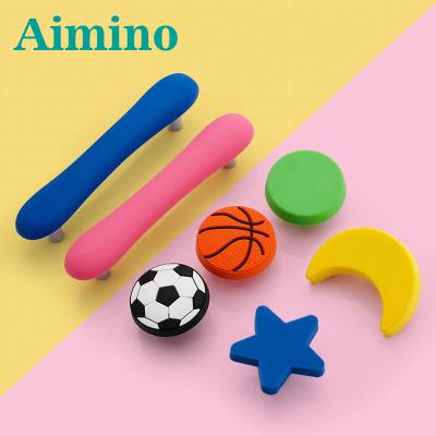 China Modern AIMINO Plastic ABS Non Contact Industrial Door Hardware Pull Handle Cartoon Image On Handle Kids for sale