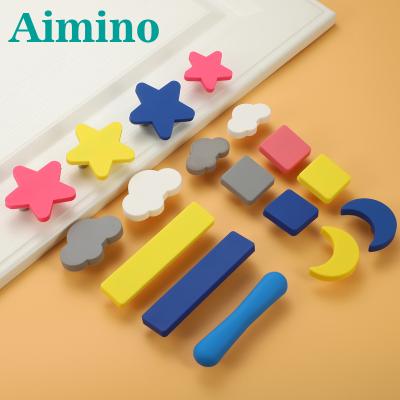 China AIMINO Cartoon Kids Room Modern Plastic Knob Safety Pull Handles And Popular Knobs And Knobs Drawer Handles for sale