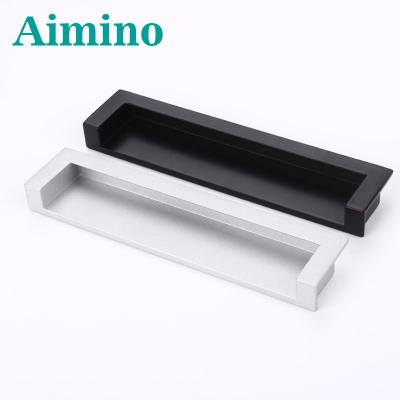 China AIMINO Modern Zinc Alloy Recessed Pull Handle Hidden Pull Handle Filing Cabinet Handles For Kitchen for sale