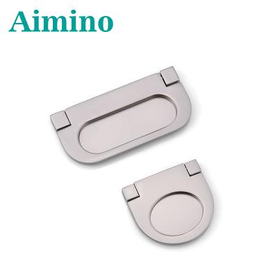 China AIMINO Modern Unique Pull Ring Knob Handle Cabinet Wardrobe Closet Dresser Zinc Handle and Ring Design Pull Handle Cabinet Knob for sale