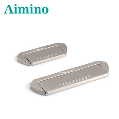 China AIMINO Modern High Quality Recessed Folding Pull Silver Handle Furniture Hardware Hidden Recessed Concealed Pull Handles for sale