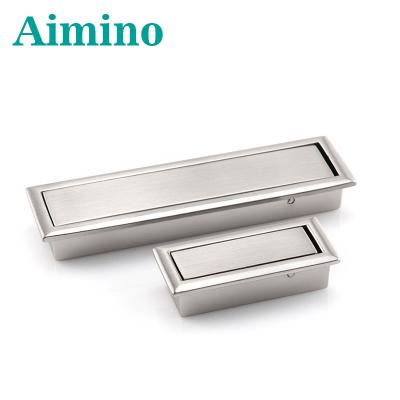 China AIMINO Modern High Quality Recessed Handle Recessed Drawer Pull Concealed Cabinet And Silver Embedded Handle for sale