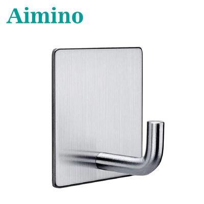 China Contemporary 304 Stainless Steel Wall Mount Robe Hook Rail For Bathroom Kitchen Coat Towel Hook for sale